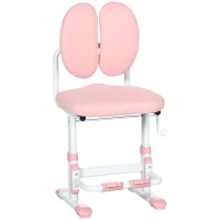 Qaba Ergonomic Kids Desk Chair with Thick Cushioning & Height Adjustment, Kids Computer Chair with Footrest, Childrens Chair, Kids Office Chair & Study Chair, Pink(m-1)