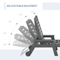 Outsunny Outdoor Chaise Lounge Chair, Waterproof Pool Furniture with Reclining Adjustable Backrest & Wheels for Beach, Tanning, Poolside, Patio, Light Gray(m-4)