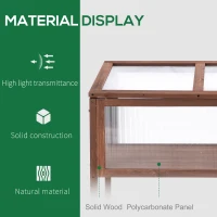 Outsunny 35"  x 20" x 36" Wooden Cold Frame Greenhouse, Garden Portable Raised Planter for Outdoor Indoor Use, Brown(m-4)