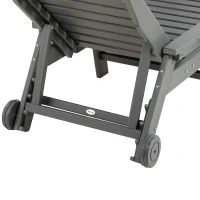 Outsunny Outdoor Chaise Lounge Chair, Waterproof Pool Furniture with Reclining Adjustable Backrest & Wheels for Beach, Tanning, Poolside, Patio, Light Gray(m-7)