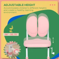 Qaba Ergonomic Kids Desk Chair with Thick Cushioning & Height Adjustment, Kids Computer Chair with Footrest, Childrens Chair, Kids Office Chair & Study Chair, Pink(m-4)