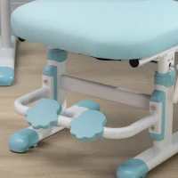 Qaba Ergonomic Kids Desk Chair with Thick Cushioning & Height Adjustment, Kids Computer Chair with Footrest, Childrens Chair, Kids Office Chair & Study Chair, Blue(m-9)