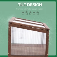 Outsunny 35"  x 20" x 36" Wooden Cold Frame Greenhouse, Garden Portable Raised Planter for Outdoor Indoor Use, Brown(m-6)