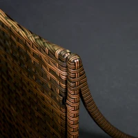 PawHut Rattan Pet Bed for Small Medium Dogs and Cats, Wicker Dog House Outdoor with Water-resistant Cushion, 35"x28"x20", Brown(m-9)