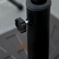 Outsunny 42lbs Resin Patio Umbrella Base, 20" Square Outdoor Umbrella Stand Holder for Parasol Poles 1.26", 1.5", and 1.9" Dia, Brown(m-7)