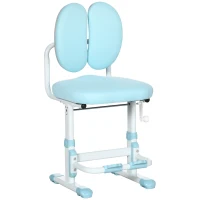 Qaba Ergonomic Kids Desk Chair with Thick Cushioning & Height Adjustment, Kids Computer Chair with Footrest, Childrens Chair, Kids Office Chair & Study Chair, Blue(m-1)