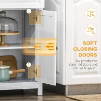 HOMCOM 72" Wood Kitchen Pantry Cabinet,Storage Organizer with Drawer and 2 Adjustable Shelves, Soft Close, White(m-6)