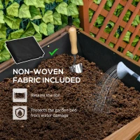 Outsunny Elevated Planter Box with Legs Wood Raised Garden Bed with Sunshade Canopy, Planting Box, Outdoor Vegetable Flower Container, Orange and Black(m-7)