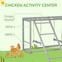PawHut Wooden Chicken Toys for Coop with Swings, Chicken Activity Center with Ladder, Multiple Roosting Bars, for Relax Play, 3-4 Chickens(m-4)