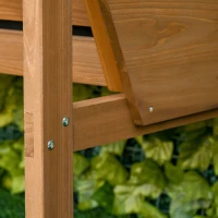 Outsunny Elevated Planter Box with Legs Wood Raised Garden Bed with Sunshade Canopy, Planting Box, Outdoor Vegetable Flower Container, Orange and Black(m-9)