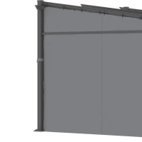 Outsunny Metal Pergola with Sliding Roof Canopy, Retractable Pergola Canopy, 10' x 10', Dark Grey(m-10)