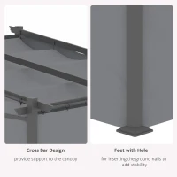 Outsunny Metal Pergola with Sliding Roof Canopy, Retractable Pergola Canopy, 10' x 10', Dark Grey(m-7)