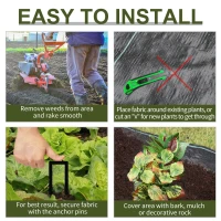 Outsunny 3.3ftx164ft Gardener Premium Weed Barrier 3.5OZ Landscape Fabric Durable & Heavy-Duty Weed Block Gardening Mat(m-4)