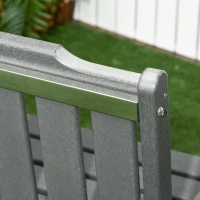 Outsunny Outdoor Bench, 2-Person Park Style Garden Bench with All-Weather HDPE, 704 lbs. Weight Capacity Porch Bench with Slatted Back & Armrests, Dark Gray(m-7)
