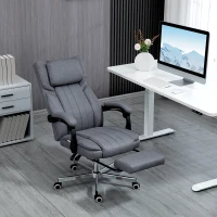 Vinsetto High-Back Massaging Office Chair Reclining Office Chair with Footrest Headrest Swivel Wheels Adjustable Height Gray(m-2)