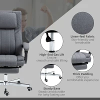 Vinsetto High-Back Massaging Office Chair Reclining Office Chair with Footrest Headrest Swivel Wheels Adjustable Height Gray(m-9)