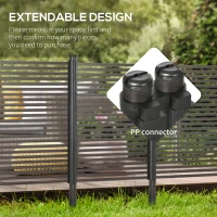 Outsunny Picket Metal Garden Fence for Hard & Soft Ground, 5 ft(H) Standing Outdoor Fencing with Feet, Animal Barrier Flower Bed Landscape Edging, Brown(m-3)