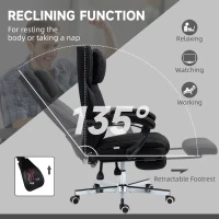 Vinsetto High-Back Massaging Office Chair Reclining Office Chair with Footrest Headrest Swivel Wheels Adjustable Height Black(m-6)