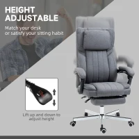Vinsetto High-Back Massaging Office Chair Reclining Office Chair with Footrest Headrest Swivel Wheels Adjustable Height Gray(m-5)