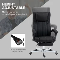 Vinsetto High-Back Massaging Office Chair Reclining Office Chair with Footrest Headrest Swivel Wheels Adjustable Height Black(m-5)