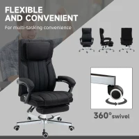 Vinsetto High-Back Massaging Office Chair Reclining Office Chair with Footrest Headrest Swivel Wheels Adjustable Height Black(m-8)