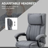 Vinsetto High-Back Massaging Office Chair Reclining Office Chair with Footrest Headrest Swivel Wheels Adjustable Height Gray(m-7)