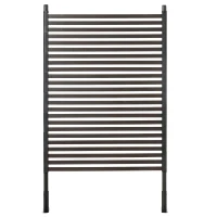 Outsunny Picket Metal Garden Fence for Hard & Soft Ground, 5 ft(H) Standing Outdoor Fencing with Feet, Animal Barrier Flower Bed Landscape Edging, Brown(m-6)