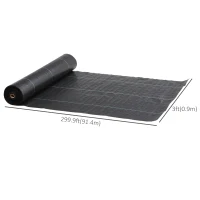 Outsunny 3ft x 300ft Weed Barrier, Landscape Fabric, for Greenhouse Yard Garden Weed Control, Heavy-Duty & Easy Setup, 3.5oz(m-3)