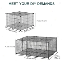 PawHut Small Animal Cage for Bunny, Guinea Pig, Chinchilla, Hedgehog, Portable Pet Enclosure with Door, 22 Panels(m-4)