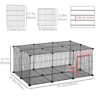 PawHut Small Animal Cage for Bunny, Guinea Pig, Chinchilla, Hedgehog, Portable Pet Enclosure with Door, 22 Panels(m-3)