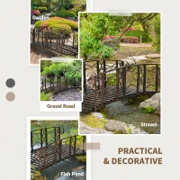 Outsunny 6' Metal Arch Backyard Garden Bridge with 660 lbs. Weight Capacity, Safety Siderails, Vine Motifs, Easy Assembly for Backyard Creek, Stream, Pond, Brown(m-7)