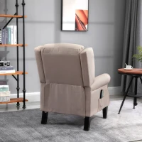HOMCOM Wingback Vibrating Massage Chair, Accent Sofa Vintage Upholstered Massage Recliner Chair Push-back with Remote Controller, Beige(m-9)