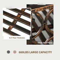 Outsunny 6' Metal Arch Backyard Garden Bridge with 660 lbs. Weight Capacity, Safety Siderails, Vine Motifs, Easy Assembly for Backyard Creek, Stream, Pond, Brown(m-4)