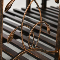 Outsunny 6' Metal Arch Backyard Garden Bridge with 660 lbs. Weight Capacity, Safety Siderails, Vine Motifs, Easy Assembly for Backyard Creek, Stream, Pond, Brown(m-8)