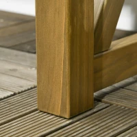 Outsunny 2 Seater Wooden Garden Bench, Outdoor Patio Loveseat with Pine Wood Frame for Park, Porch and Lawn, Brown(m-10)