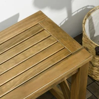 Outsunny 2 Seater Wooden Garden Bench, Outdoor Patio Loveseat with Pine Wood Frame for Park, Porch and Lawn, Brown(m-9)