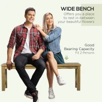 Outsunny 2 Seater Wooden Garden Bench, Outdoor Patio Loveseat with Pine Wood Frame for Park, Porch and Lawn, Brown(m-4)