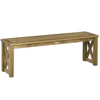 Outsunny 2 Seater Wooden Garden Bench, Outdoor Patio Loveseat with Pine Wood Frame for Park, Porch and Lawn, Brown(m-2)