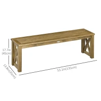 Outsunny 2 Seater Wooden Garden Bench, Outdoor Patio Loveseat with Pine Wood Frame for Park, Porch and Lawn, Brown(m-3)