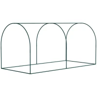 Outsunny 8' x 4' Crop Cage, Plant Protection Tent, with Two Zippered Doors and 4 Ground Stakes, for Garden, Yard, Lawn, Dark Green(m-10)