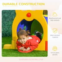 Qaba Kids Caterpillar Tunnel, 6-Section Climb & Crawl Play Equipment, Ideal for Toddlers 3-6, Daycare, Preschool, Playground Use, Multicolor(m-4)