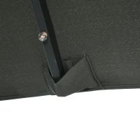 Outsunny 10ft Double-sided Patio Umbrella with Solar Lights and Sandbag Base, Outdoor Umbrella with Push Button Tilt, Crank, Air Vents for Garden, Backyard, Deck, Pool, Market, Gray(m-9)