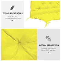 Outsunny Proch Swing Cushion, 40.5" x 40" x 4" Outdoor Bench Cushion with Backrest, 4" Thick Filling and String Ties, 2 Seater, Yellow(m-6)