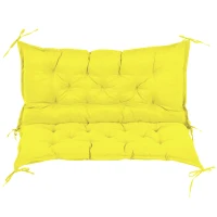 Outsunny Proch Swing Cushion, 40.5" x 40" x 4" Outdoor Bench Cushion with Backrest, 4" Thick Filling and String Ties, 2 Seater, Yellow(m-7)