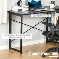 HOMCOM L-Shaped Desk, Folding Computer Corner Desk, Study Table with 2 Shelves, Home Office Workstation  with 2 Shelves, Black(m-7)