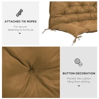 Outsunny Proch Swing Cushion, 40.5" x 40" x 4" Outdoor Bench Cushion with Backrest, 4" Thick Filling and String Ties, 2 Seater, Brown(m-6)