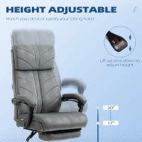 Vinsetto High-Back Office Chair Computer Desk Chair with Footrest Reclining Function and Adjustable Height Gray(m-4)