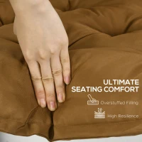 Outsunny Proch Swing Cushion, 40.5" x 40" x 4" Outdoor Bench Cushion with Backrest, 4" Thick Filling and String Ties, 2 Seater, Brown(m-5)