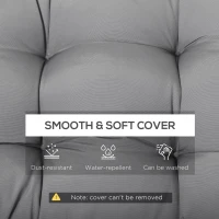 Outsunny Set of 2 Patio Bench Replacement Cushions, 2 Seater Outdoor Loveseat Cushion Seat Pad, 43" x 19" x 3", Grey(m-5)