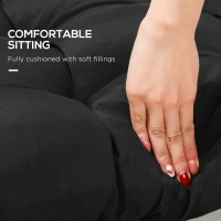 Outsunny Set of 2 Patio Bench Replacement Cushions, 2 Seater Outdoor Loveseat Cushion Seat Pad, 43" x 19" x 3", Black(m-4)